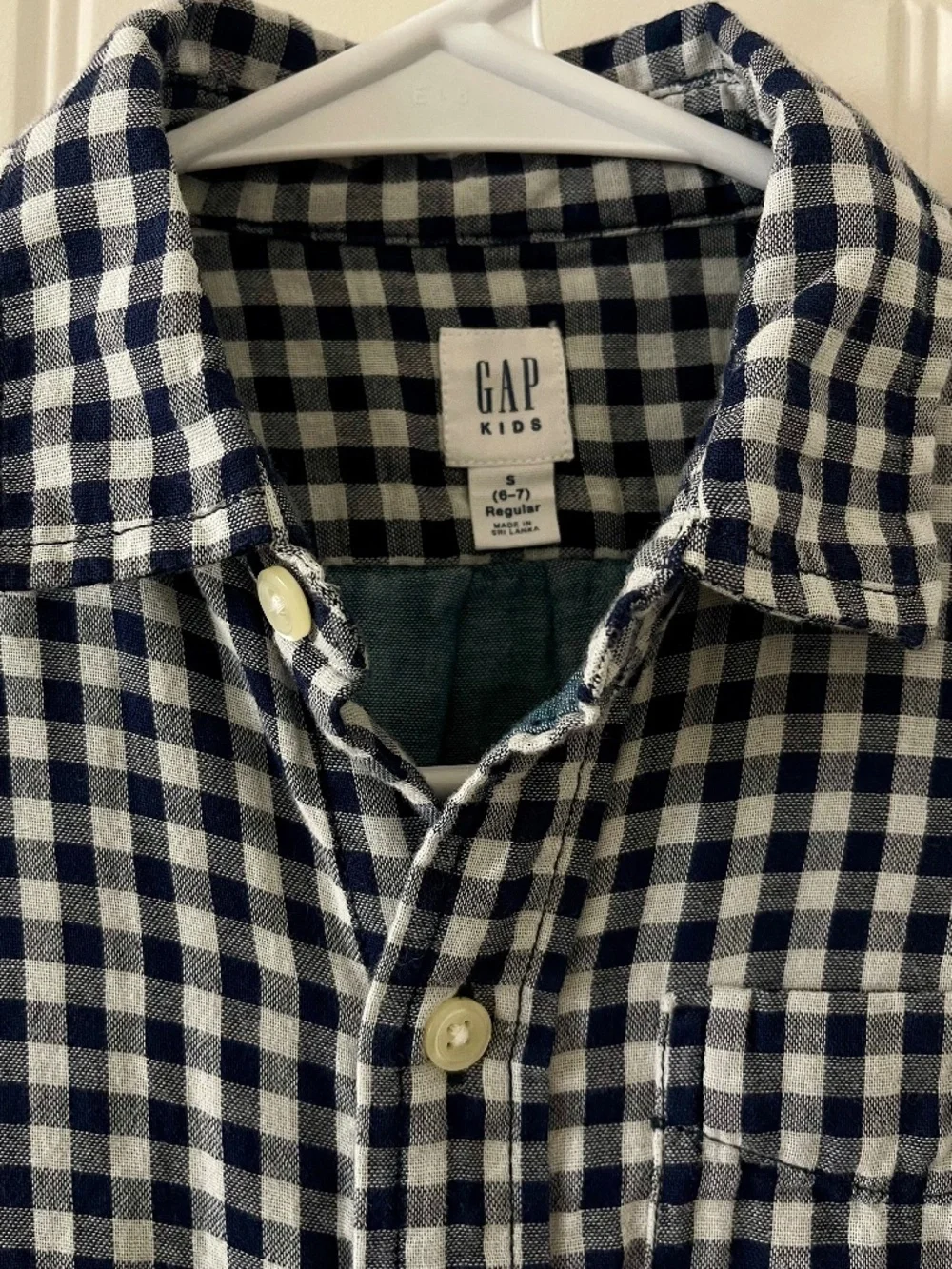 Boys Gap Gingham Button Up (Long Sleeve)